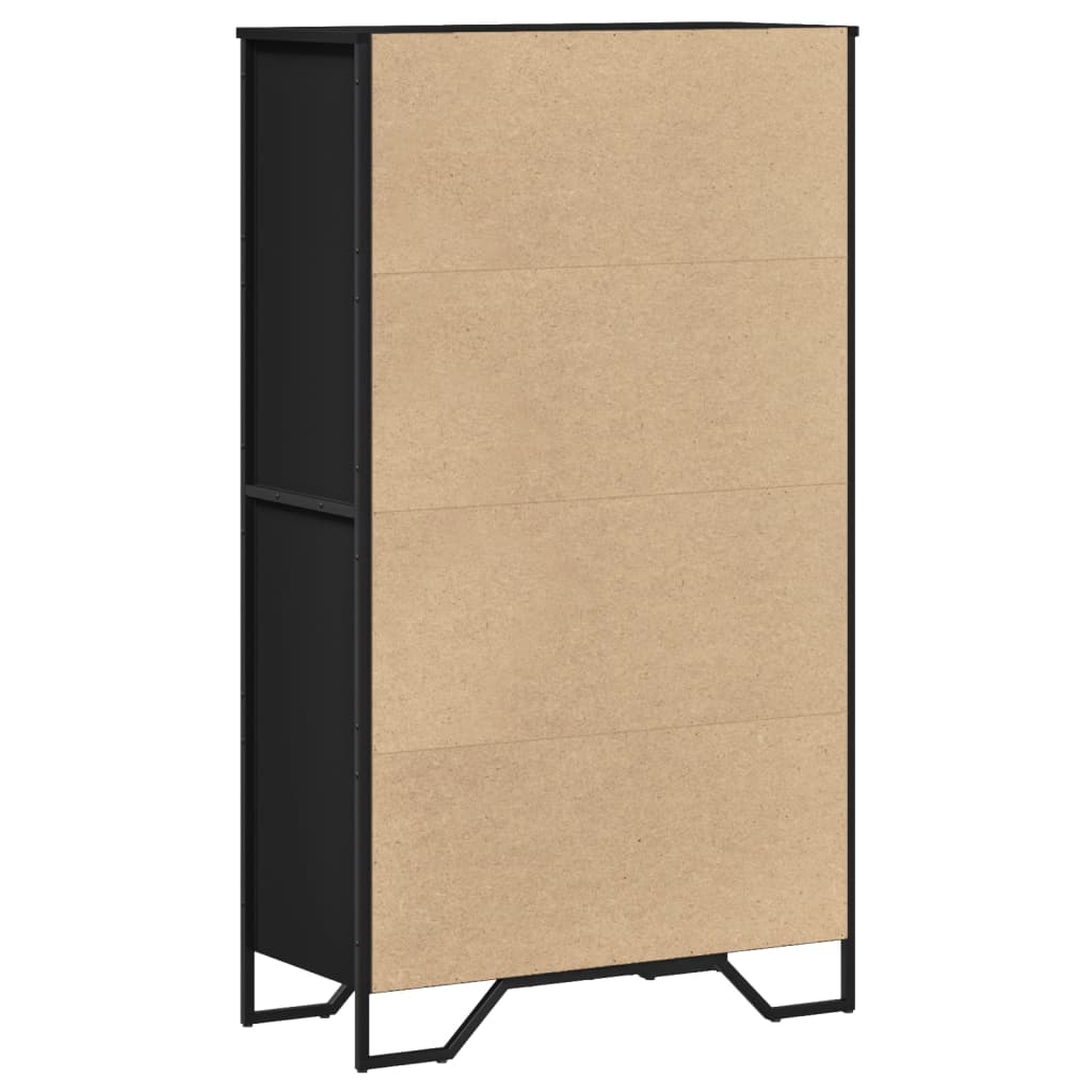 vidaXL Dulap înalt, negru, 79,5x35,5x137,5 cm, lemn prelucrat