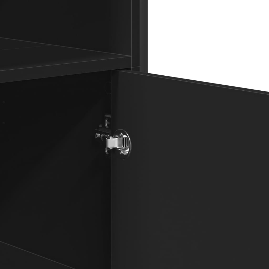vidaXL Dulap înalt, negru, 79,5x35,5x137,5 cm, lemn prelucrat