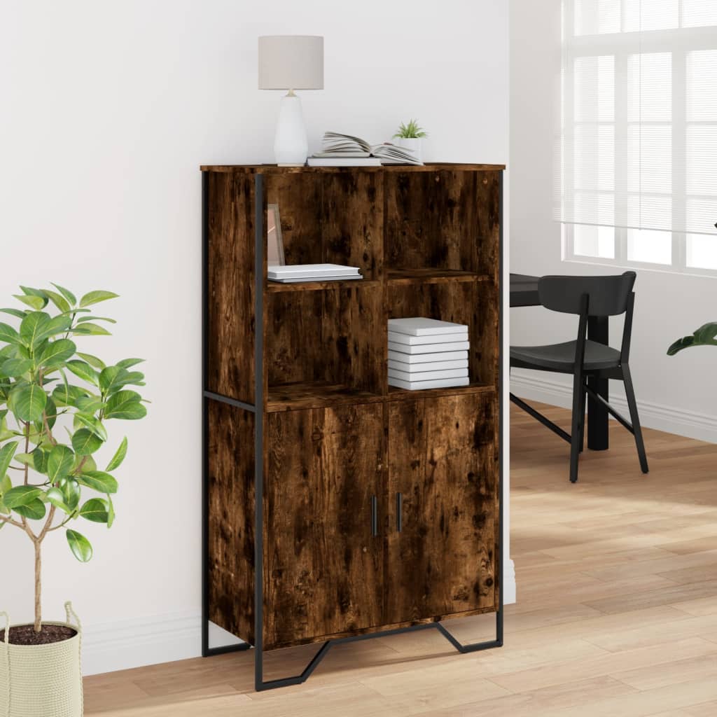 vidaXL Dulap înalt, stejar fumuriu, 79,5x35,5x137,5 cm, lemn prelucrat