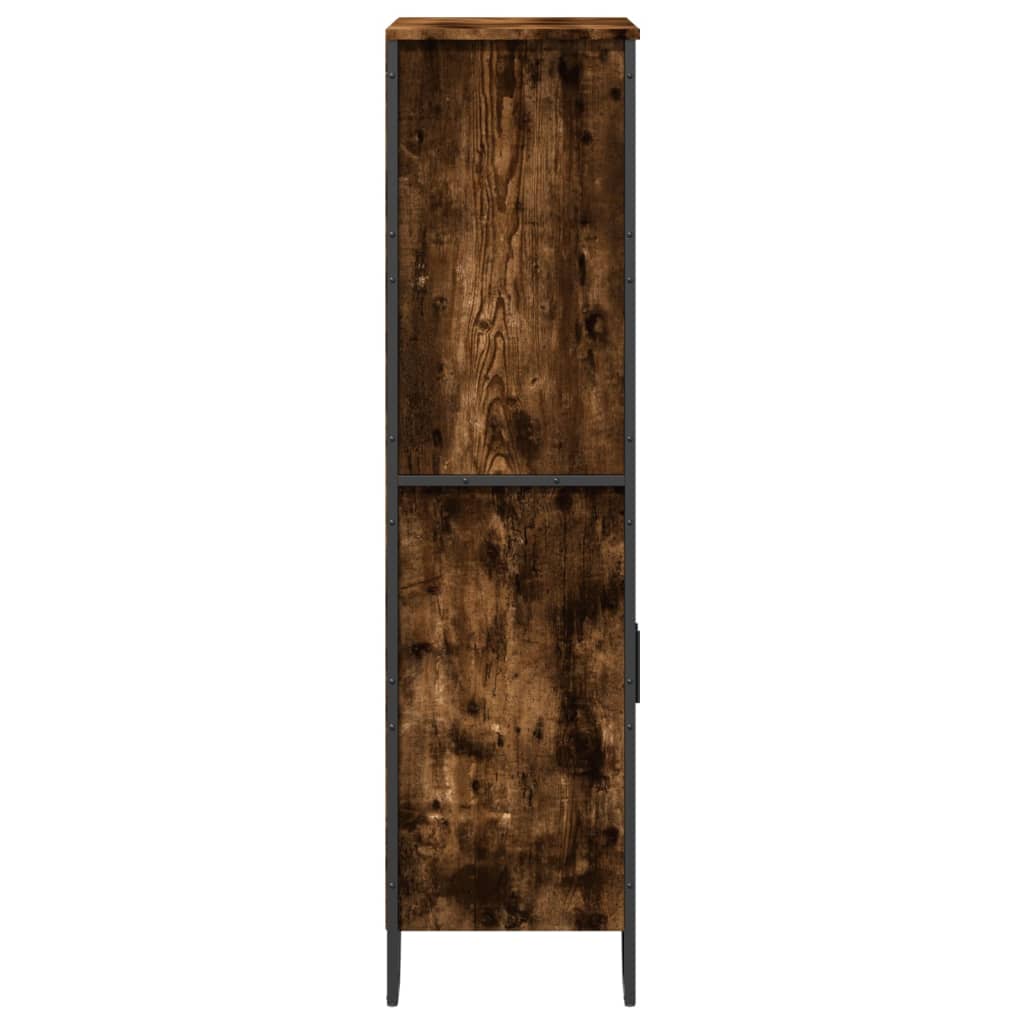 vidaXL Dulap înalt, stejar fumuriu, 79,5x35,5x137,5 cm, lemn prelucrat