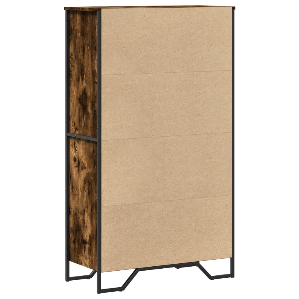 vidaXL Dulap înalt, stejar fumuriu, 79,5x35,5x137,5 cm, lemn prelucrat