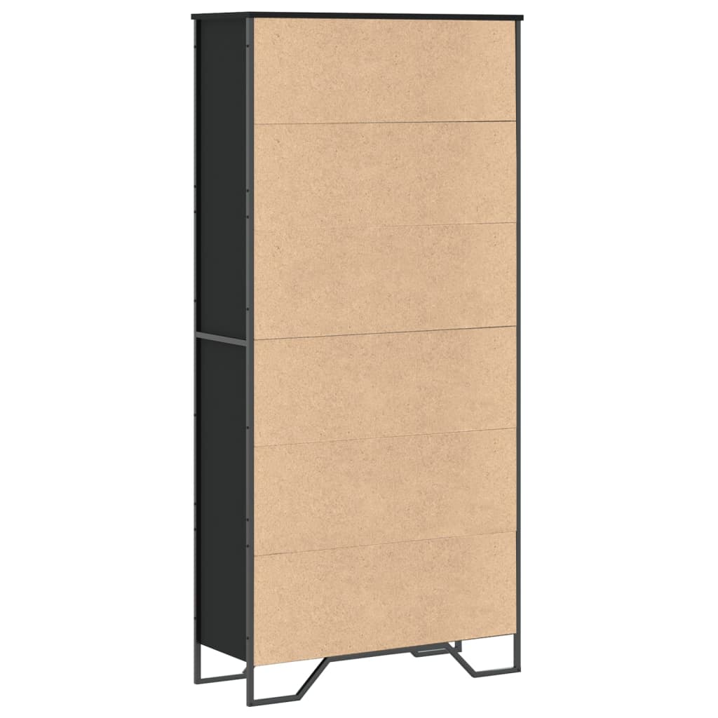 vidaXL Bibliotecă, negru, 80x31x169 cm, lemn prelucrat vidaXL Bibliotecă, negru, 80x31x169 cm, lemn prelucrat