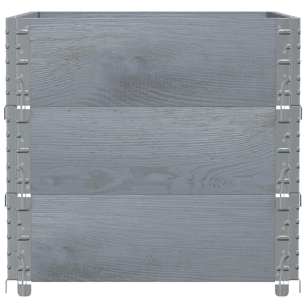 vidaXL Rame pentru paleți 3 buc. Gri 80x60 cm lemn masiv de pin vidaXL Rame pentru paleți 3 buc. Gri 80x60 cm lemn masiv de pin