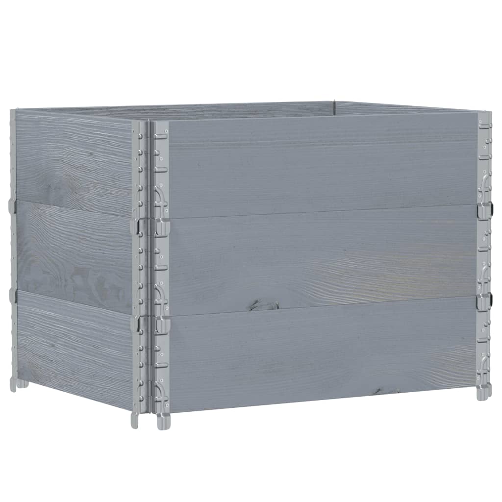 vidaXL Rame pentru paleți 3 buc. Gri 80x60 cm lemn masiv de pin vidaXL Rame pentru paleți 3 buc. Gri 80x60 cm lemn masiv de pin