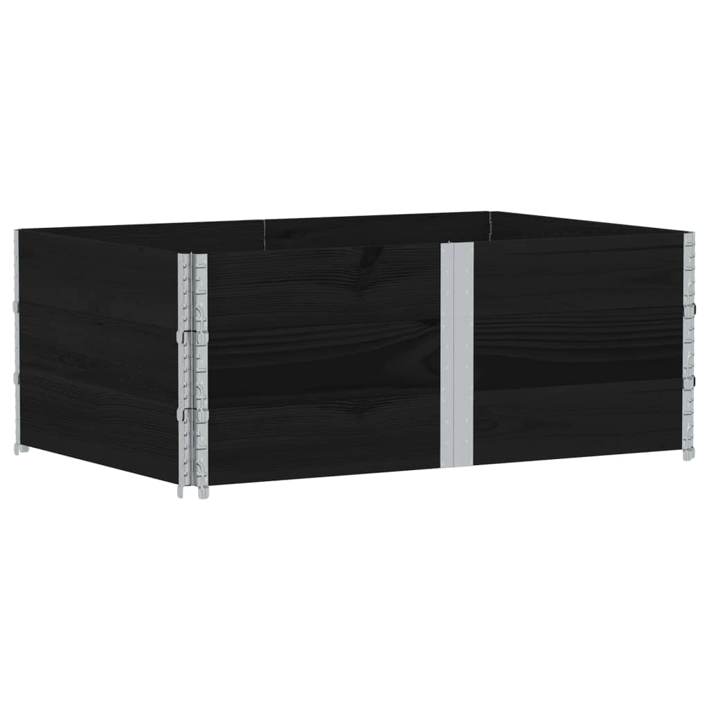 vidaXL Rame pentru paleți, 3 buc., negru, 150x100 cm, lemn masiv pin vidaXL Rame pentru paleți, 3 buc., negru, 150x100 cm, lemn masiv pin