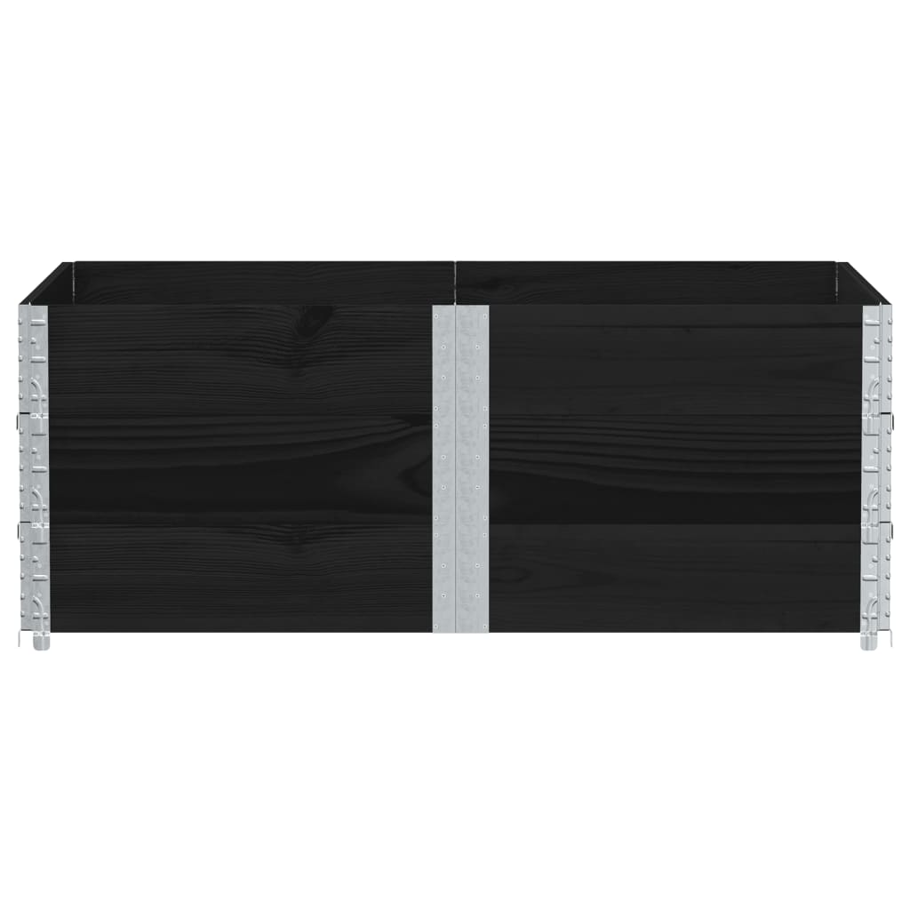 vidaXL Rame pentru paleți, 3 buc., negru, 150x100 cm, lemn masiv pin vidaXL Rame pentru paleți, 3 buc., negru, 150x100 cm, lemn masiv pin