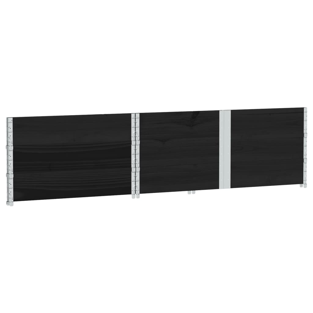 vidaXL Rame pentru paleți, 3 buc., negru, 150x100 cm, lemn masiv pin vidaXL Rame pentru paleți, 3 buc., negru, 150x100 cm, lemn masiv pin