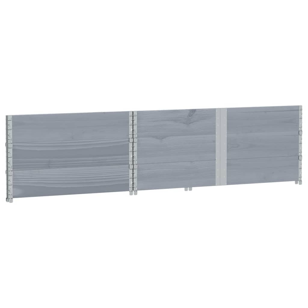 vidaXL Rame pentru paleți 3 buc. Gri 150x100 cm lemn masiv de pin vidaXL Rame pentru paleți 3 buc. Gri 150x100 cm lemn masiv de pin