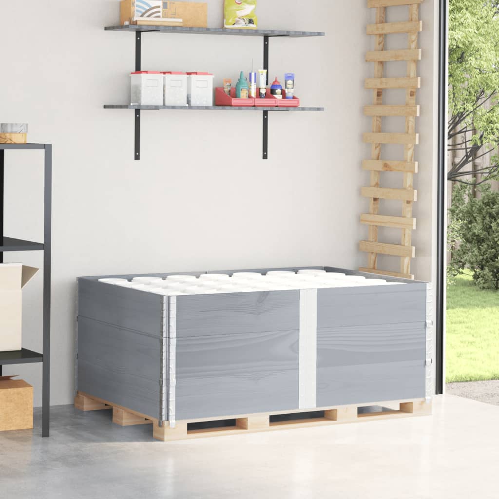 vidaXL Rame pentru paleți 3 buc. Gri 150x100 cm lemn masiv de pin vidaXL Rame pentru paleți 3 buc. Gri 150x100 cm lemn masiv de pin