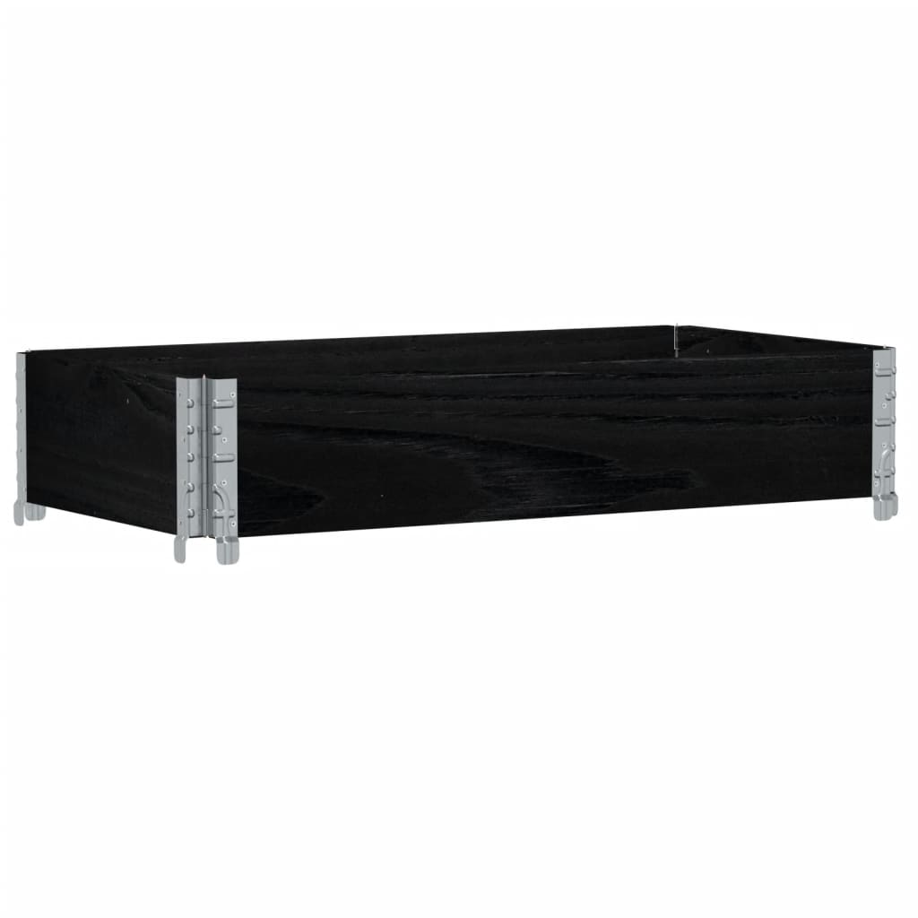 vidaXL Jardinieră de grădină, negru, 100x50 cm, lemn masiv pin