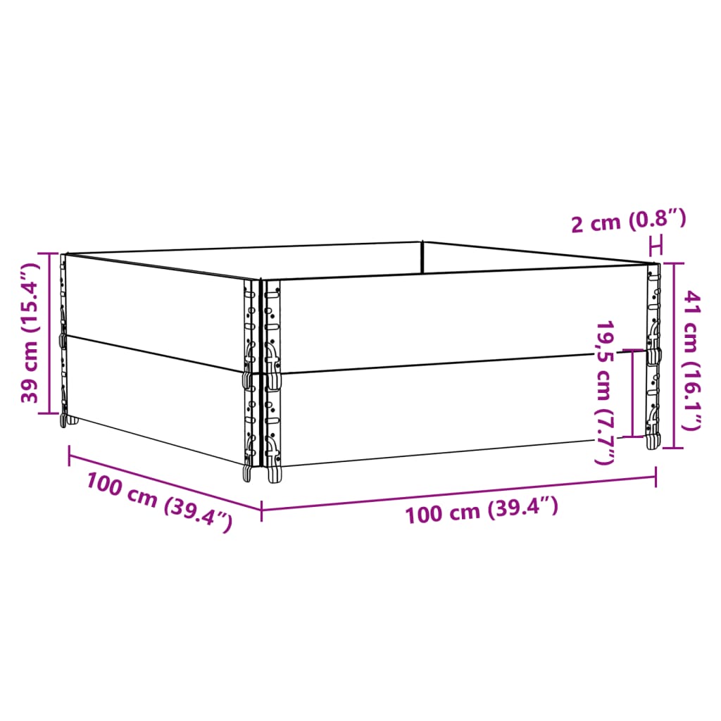 vidaXL Jardinieră de grădină, gri, 100x100 cm, lemn masiv pin vidaXL Jardinieră de grădină, gri, 100x100 cm, lemn masiv pin