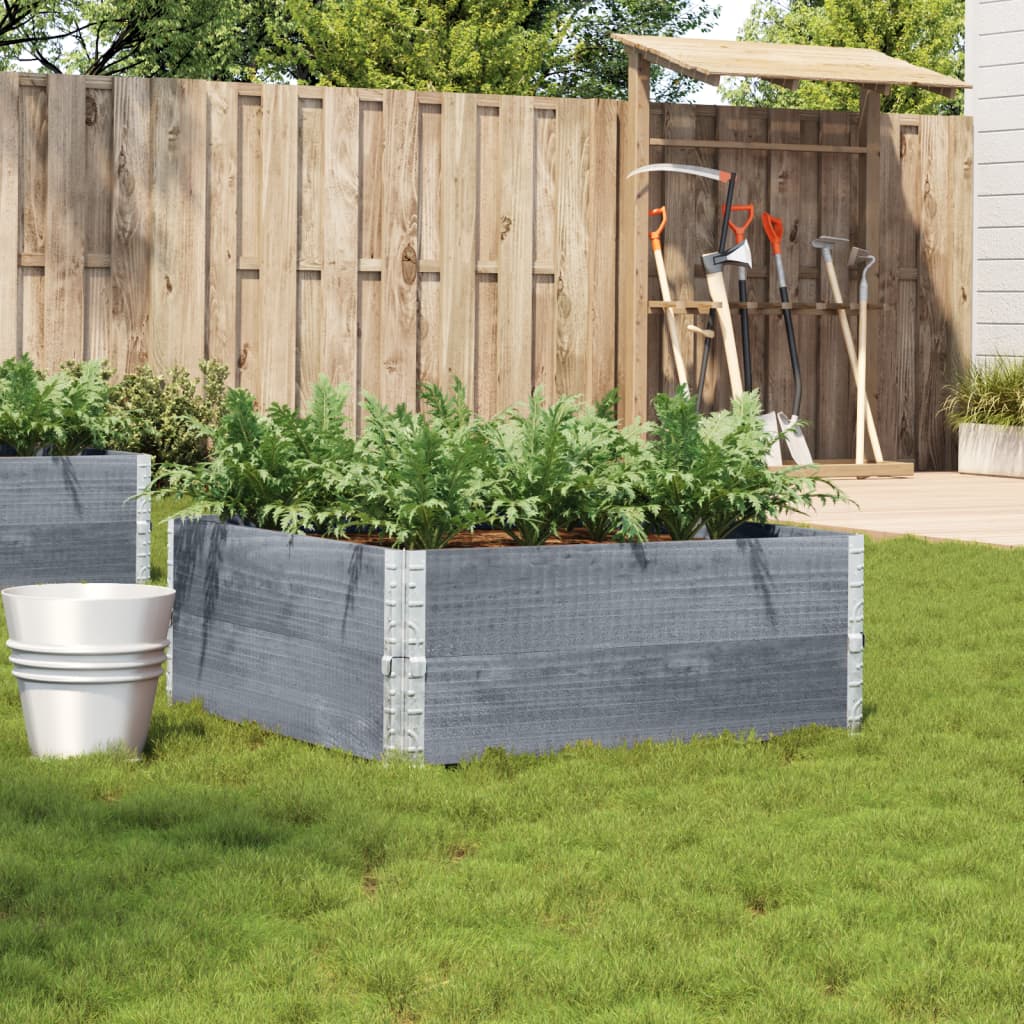 vidaXL Jardinieră de grădină, gri, 100x100 cm, lemn masiv pin vidaXL Jardinieră de grădină, gri, 100x100 cm, lemn masiv pin