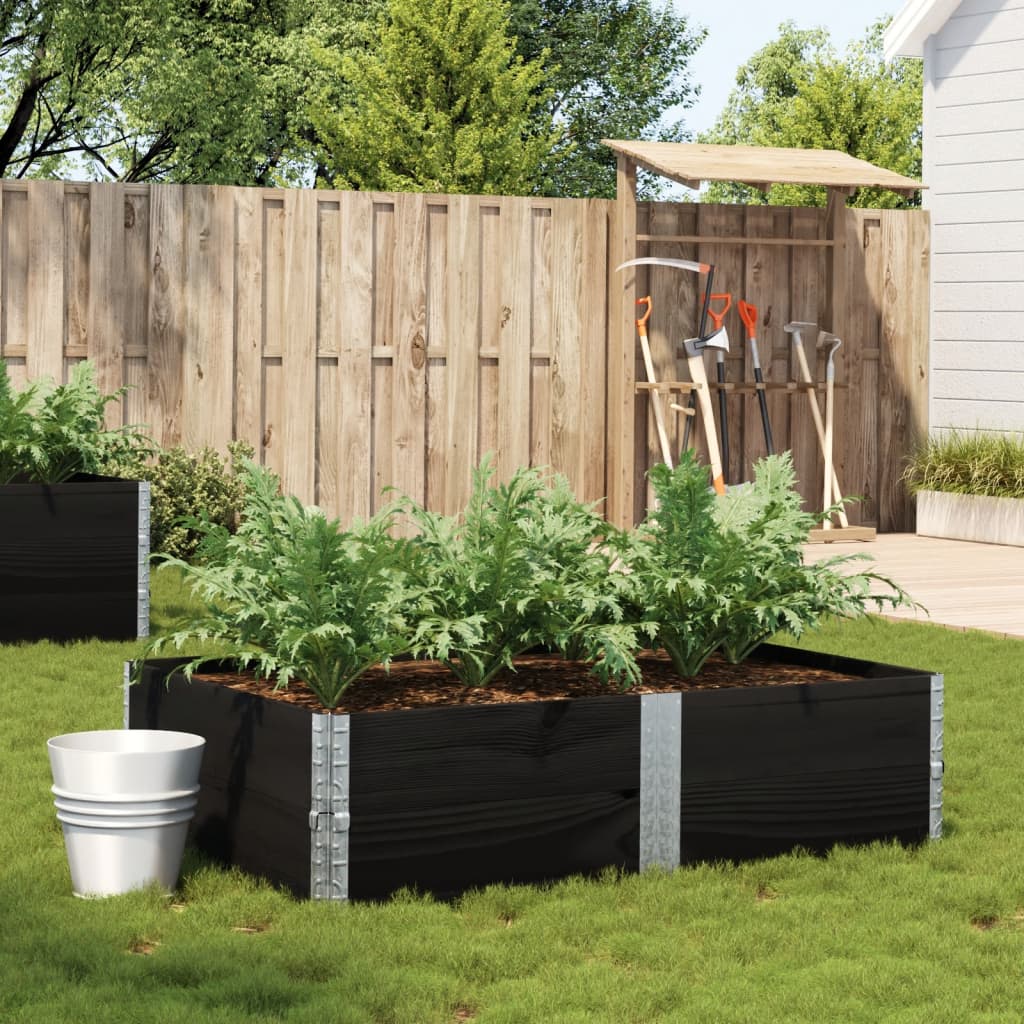 vidaXL Jardinieră de grădină, negru, 150x100 cm, lemn masiv pin vidaXL Jardinieră de grădină, negru, 150x100 cm, lemn masiv pin