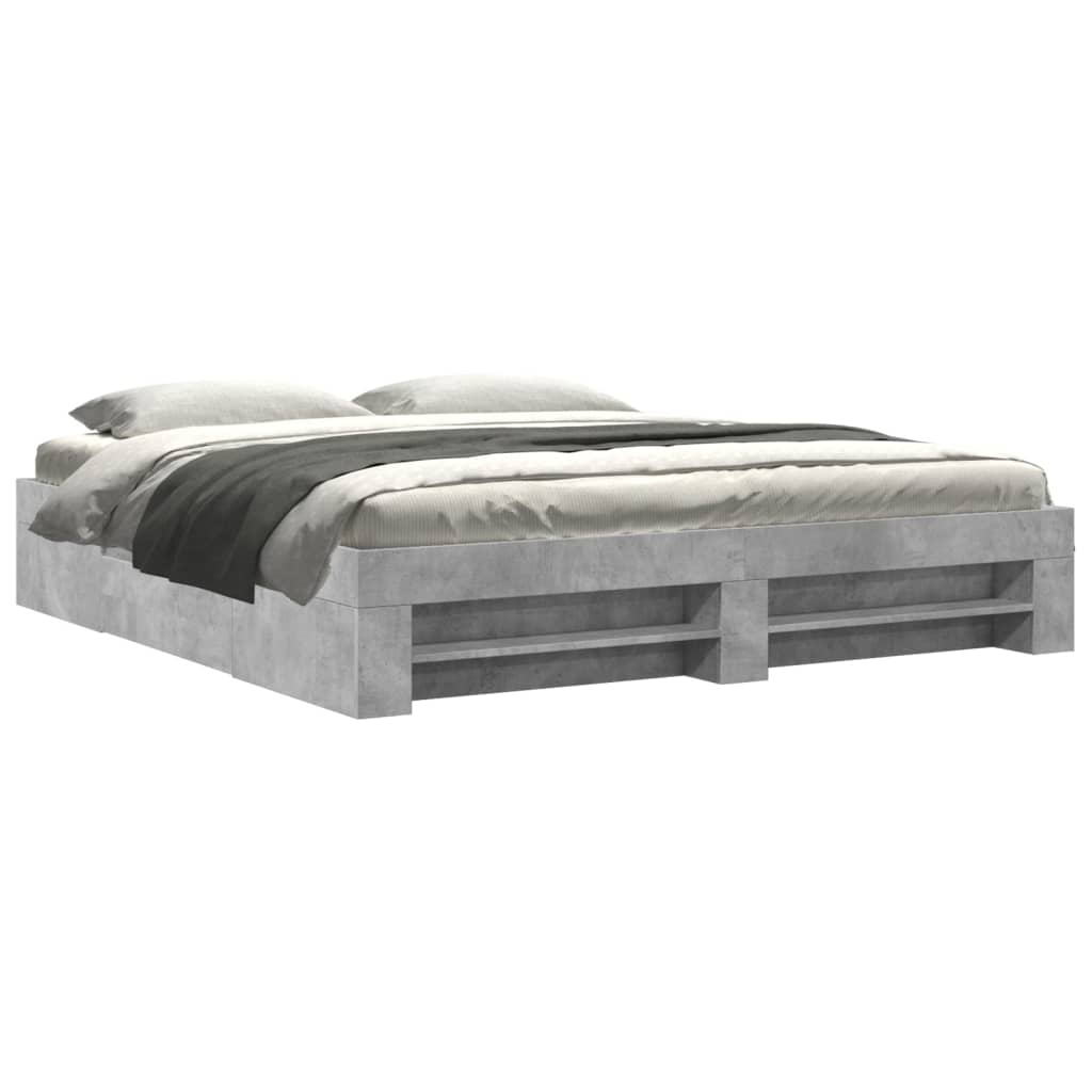 vidaXL Cadru de pat fără saltea Gri Beton 180x200cm Lemn prelucrat