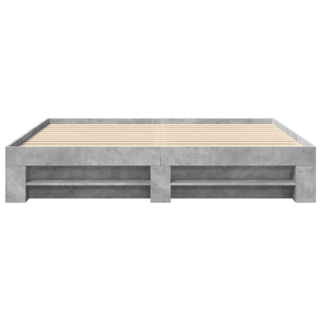 vidaXL Cadru de pat fără saltea Gri Beton 180x200cm Lemn prelucrat