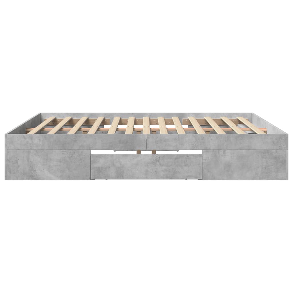 vidaXL Cadru de pat fără saltea Gri Beton 180x200cm Lemn prelucrat