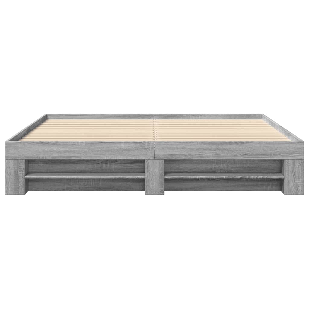 vidaXL Cadru de pat fără saltea Gri Sonoma 180x200cm Lemn prelucrat vidaXL Cadru de pat fără saltea Gri Sonoma 180x200cm Lemn prelucrat
