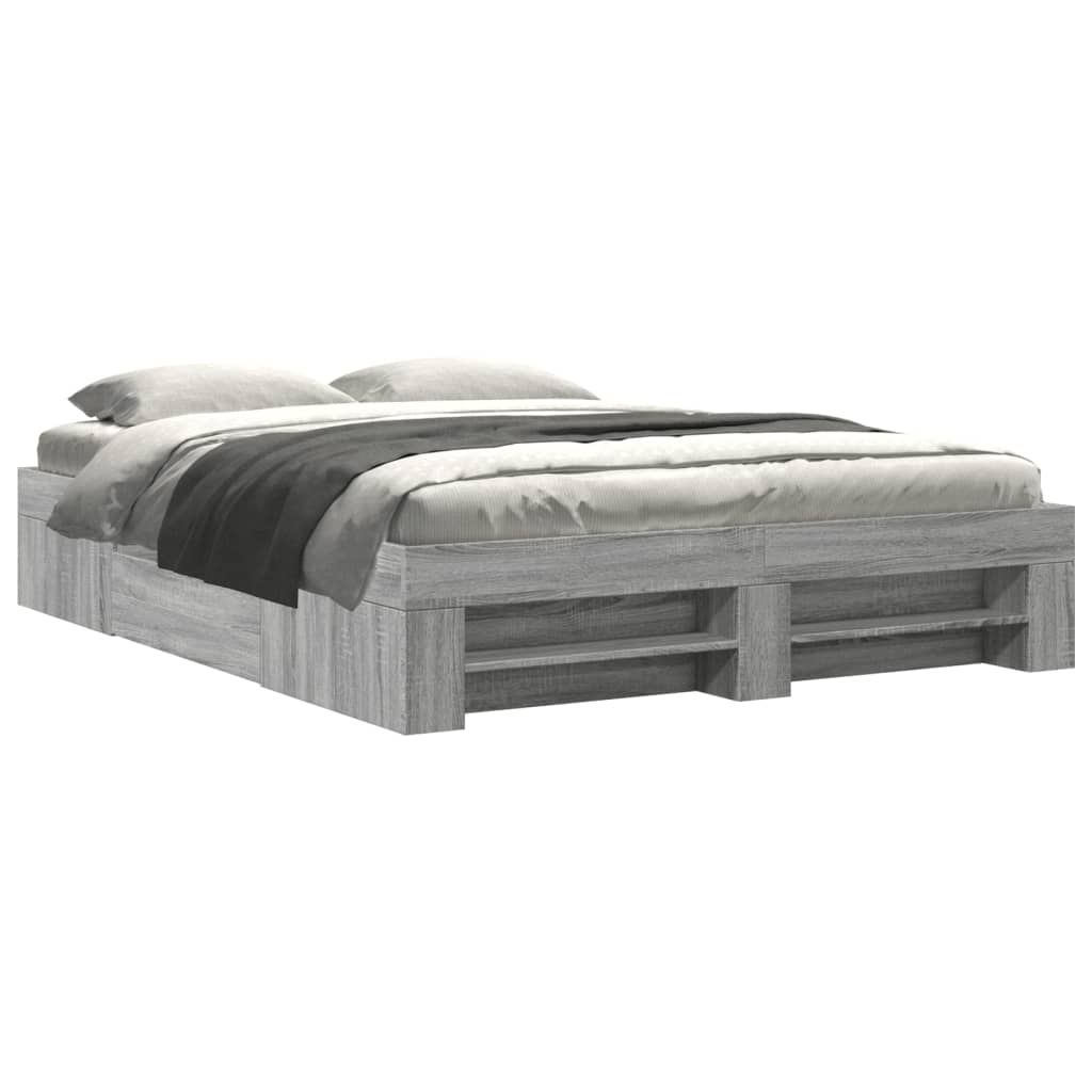 vidaXL Cadru de pat fără saltea Gri Sonoma 160x200cm lemn prelucrat
