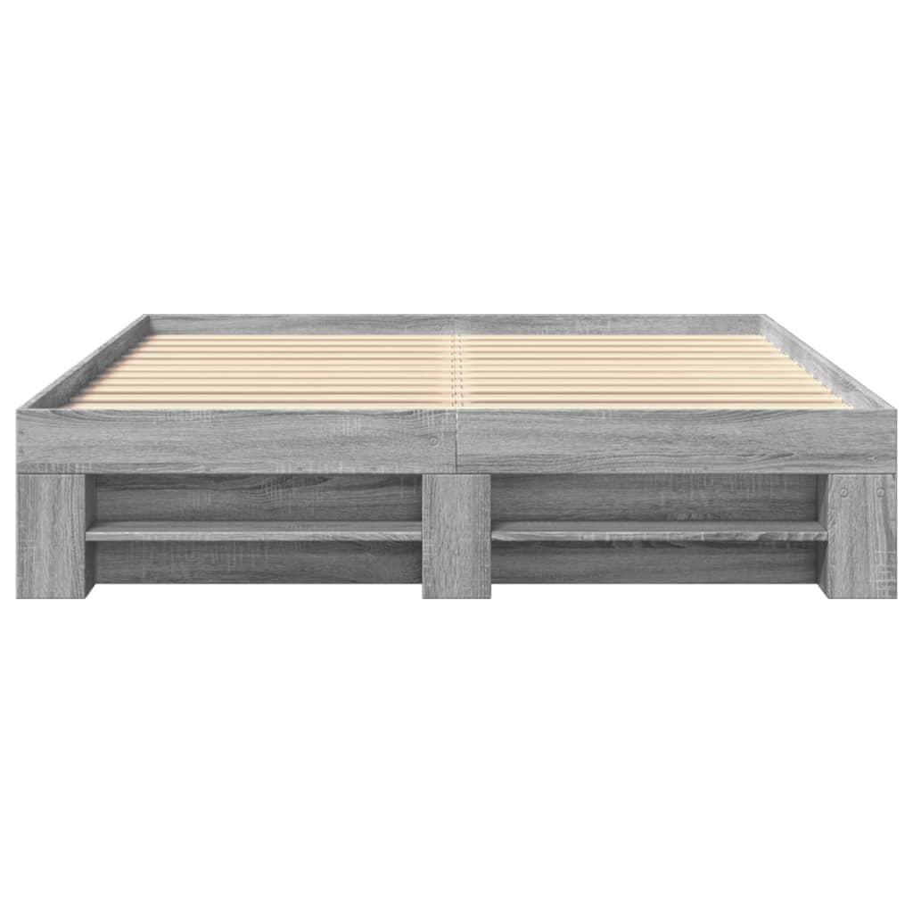 vidaXL Cadru de pat fără saltea Gri Sonoma 160x200cm lemn prelucrat