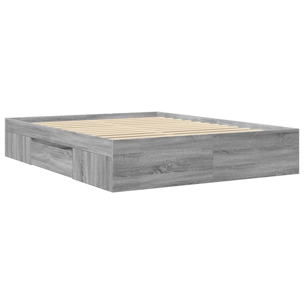 vidaXL Cadru de pat fără saltea Gri Sonoma 160x200cm lemn prelucrat