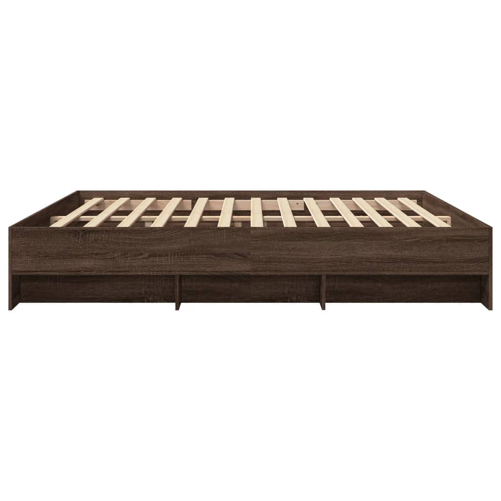 vidaXL Cadru de pat fără saltea Stejar maro 200x200 cm Lemn prelucrat vidaXL Cadru de pat fără saltea Stejar maro 200x200 cm Lemn prelucrat