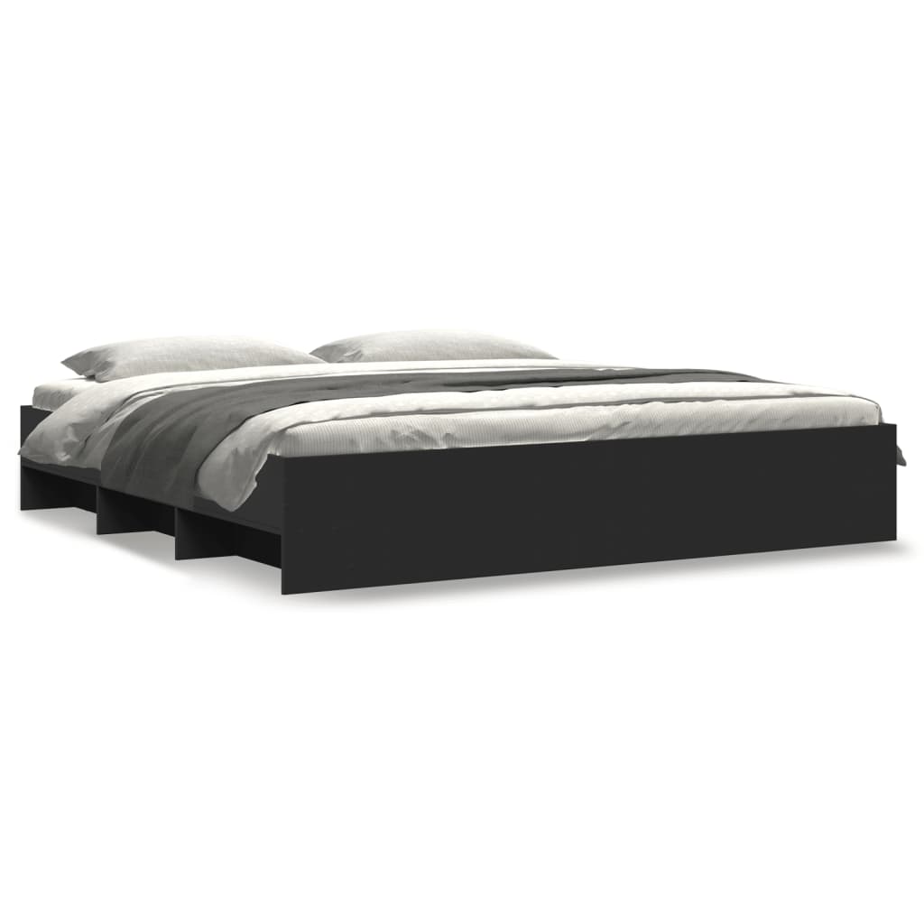 vidaXL Cadru de pat fără saltea Negru 180x200cm Lemn prelucrat