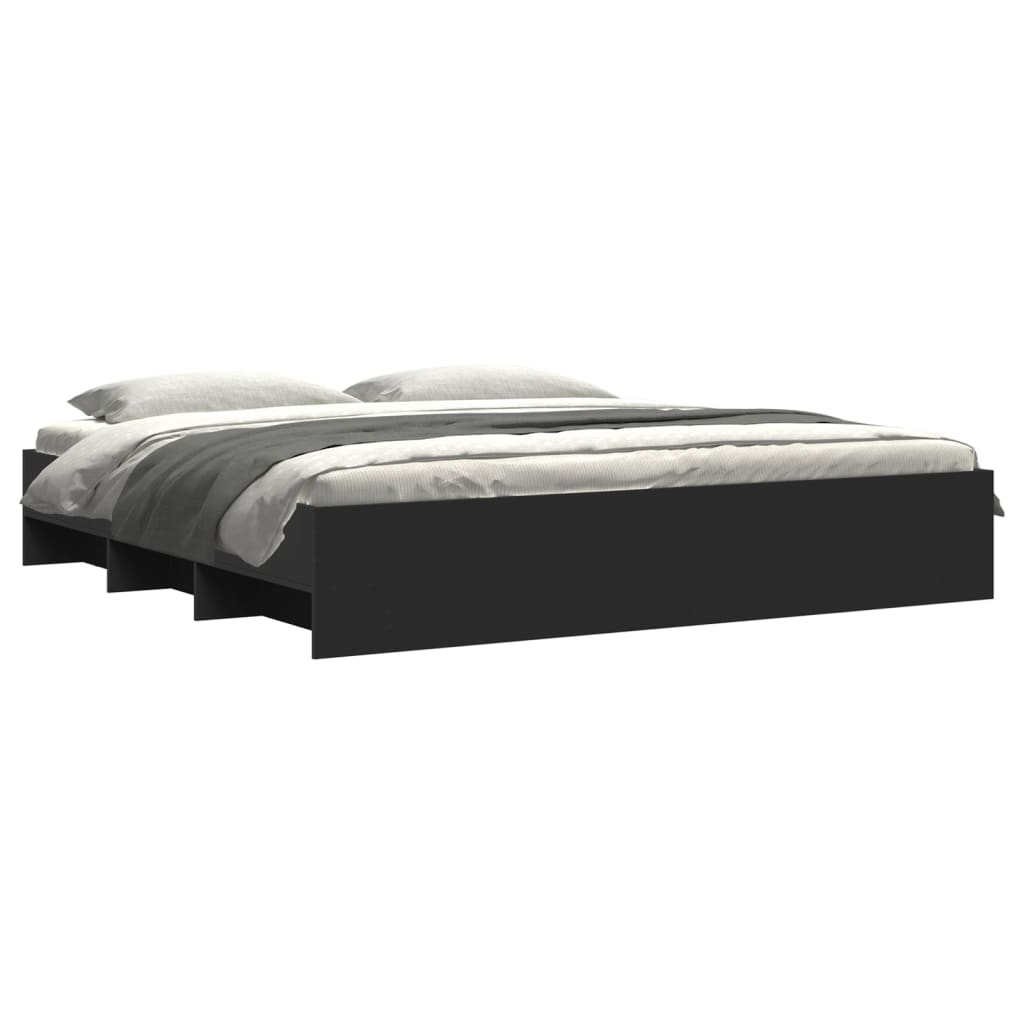 vidaXL Cadru de pat fără saltea Negru 180x200cm Lemn prelucrat