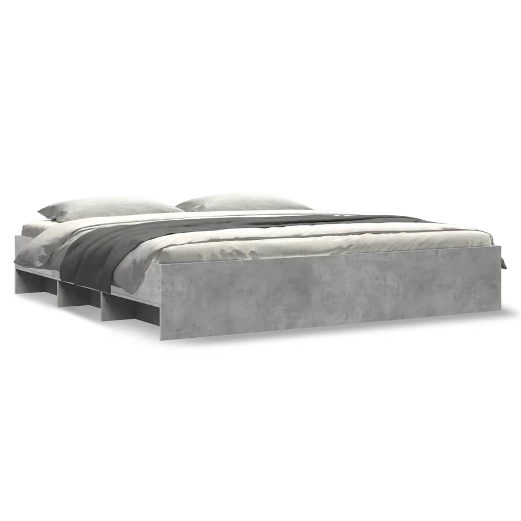vidaXL Cadru de pat fără saltea Gri Beton 180x200cm Lemn prelucrat