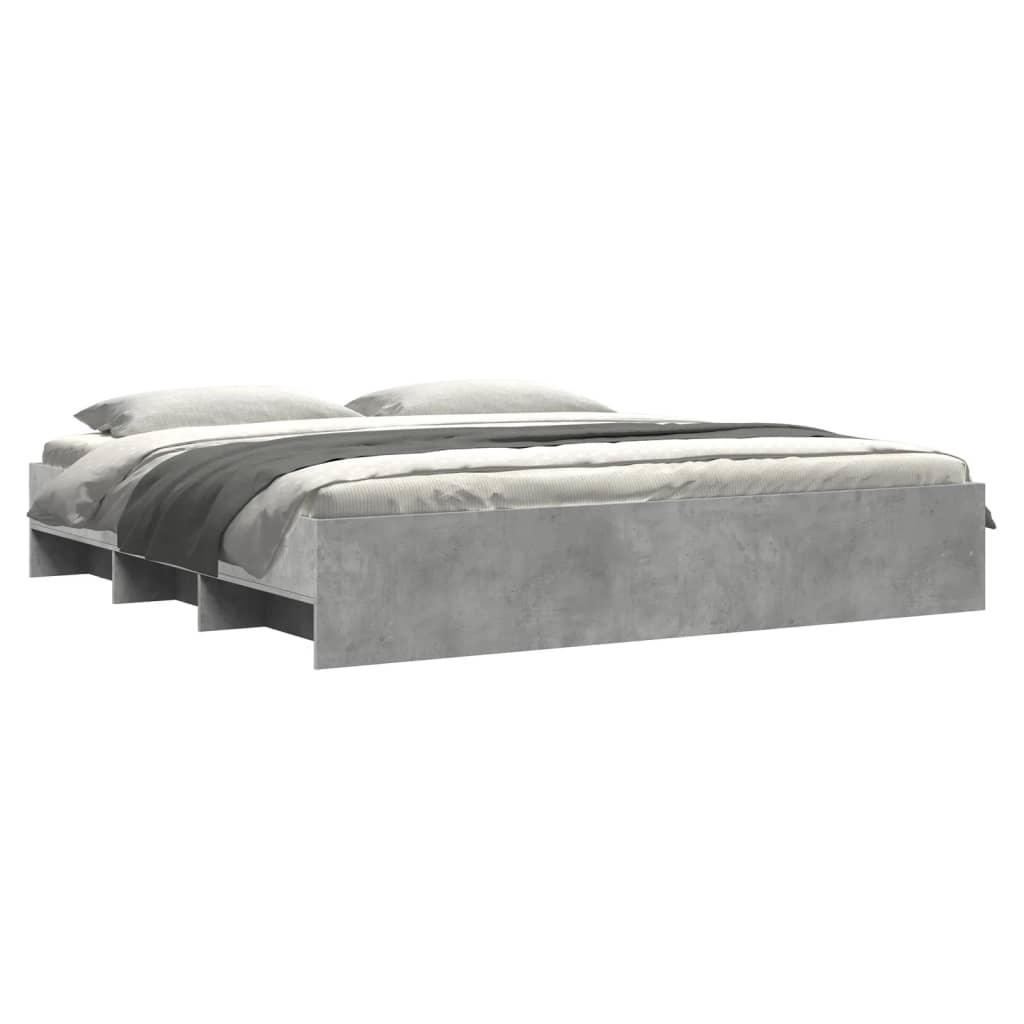 vidaXL Cadru de pat fără saltea Gri Beton 180x200cm Lemn prelucrat