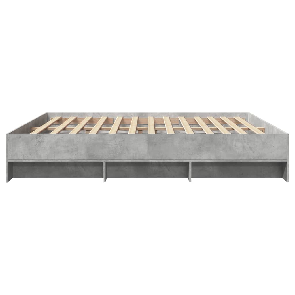vidaXL Cadru de pat fără saltea Gri Beton 180x200cm Lemn prelucrat