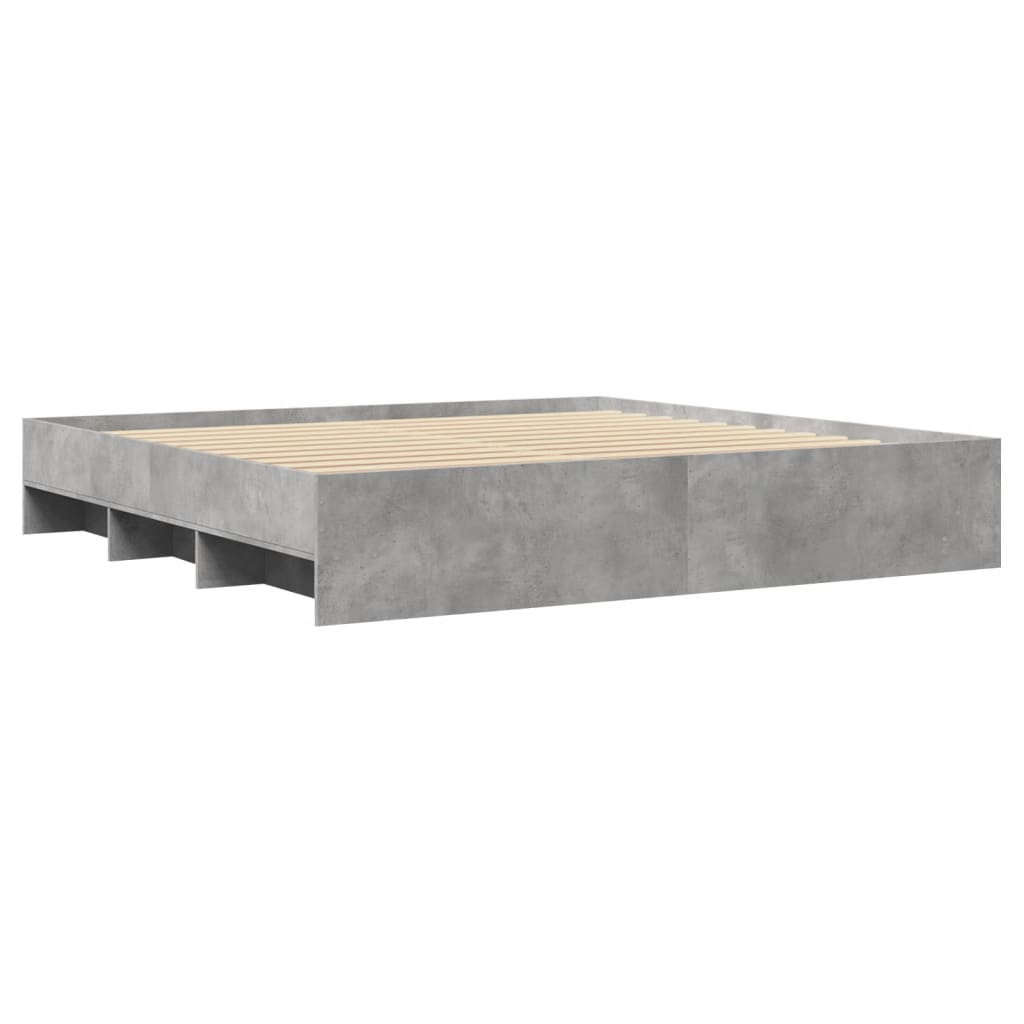 vidaXL Cadru de pat fără saltea Gri Beton 180x200cm Lemn prelucrat