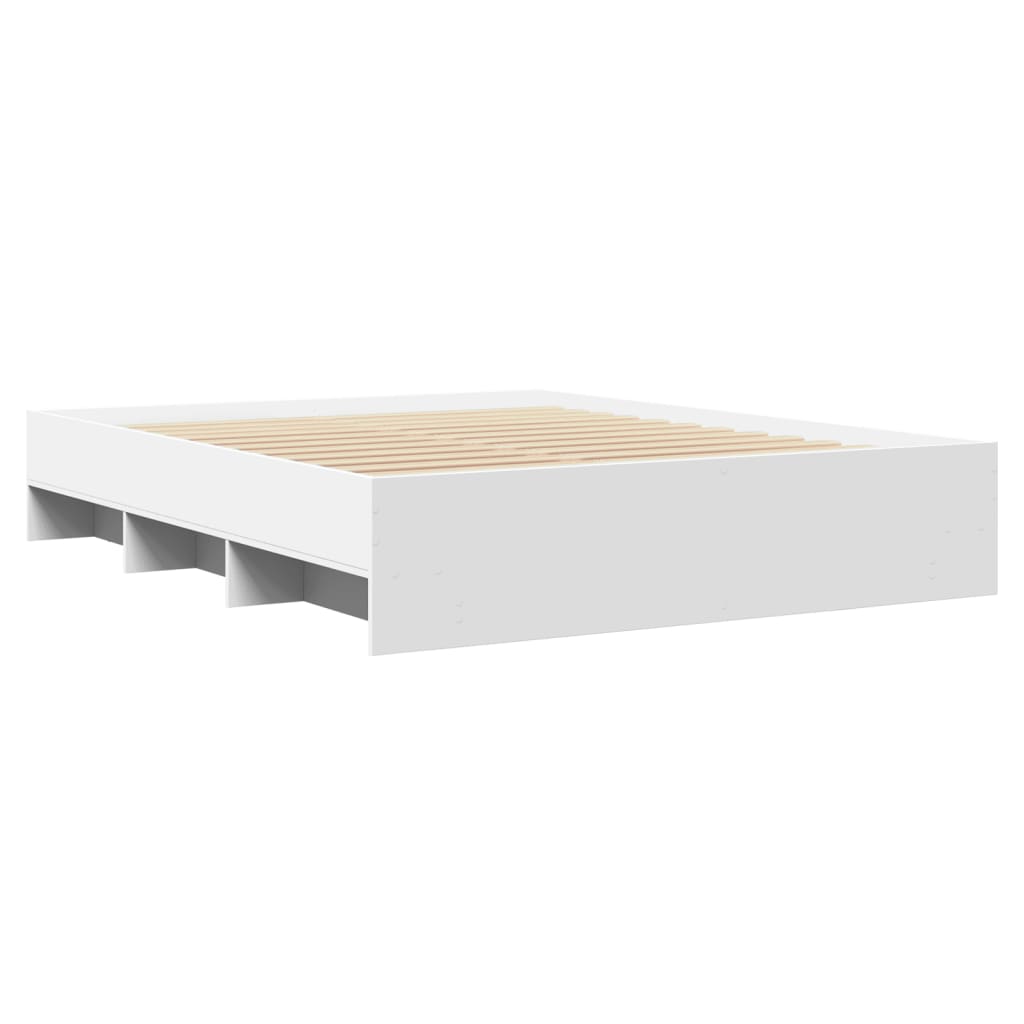 vidaXL Cadru de pat fără saltea, alb, 160x200 cm, lemn de prelucrare vidaXL Cadru de pat fără saltea, alb, 160x200 cm, lemn de prelucrare