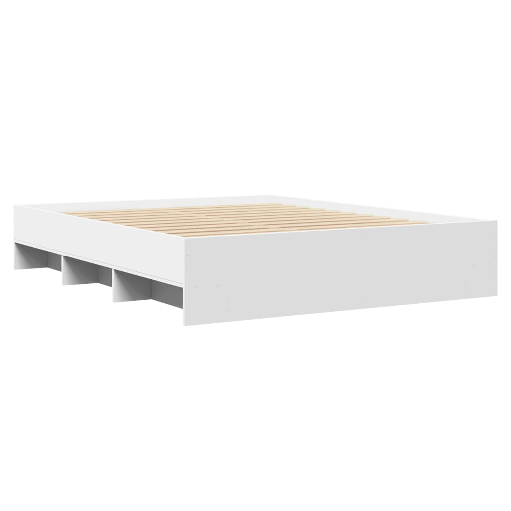 vidaXL Cadru de pat fără saltea, alb, 160x200 cm, lemn de prelucrare vidaXL Cadru de pat fără saltea, alb, 160x200 cm, lemn de prelucrare