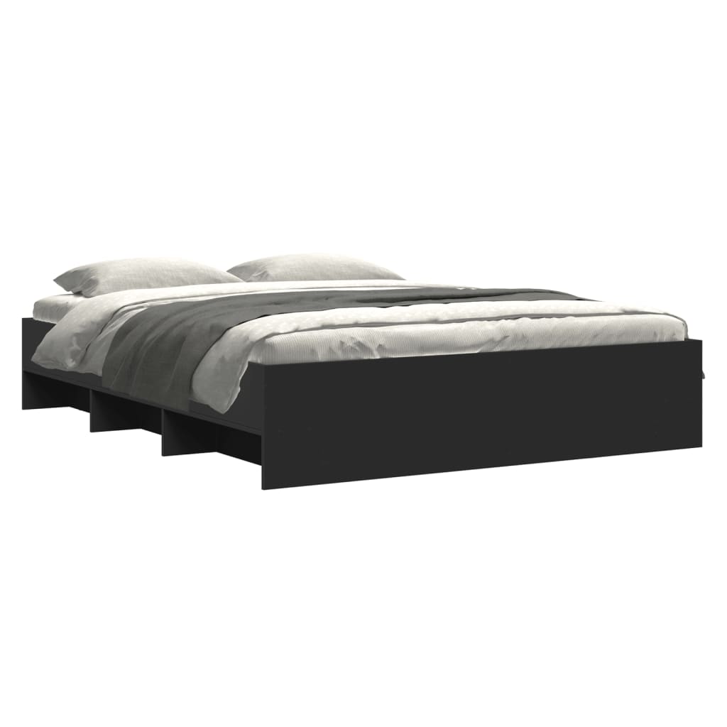 vidaXL Cadru de pat fără saltea Negru 160x200cm Lemn prelucrat