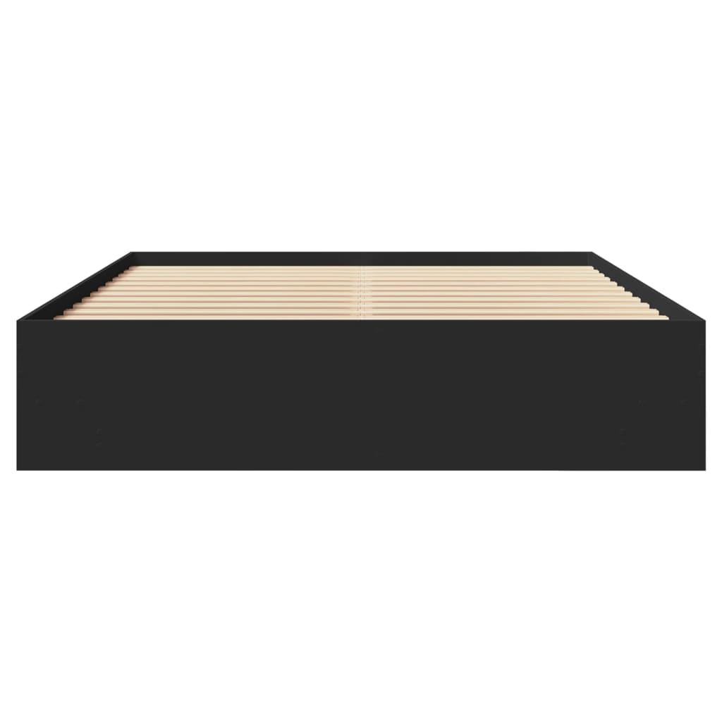 vidaXL Cadru de pat fără saltea Negru 160x200cm Lemn prelucrat