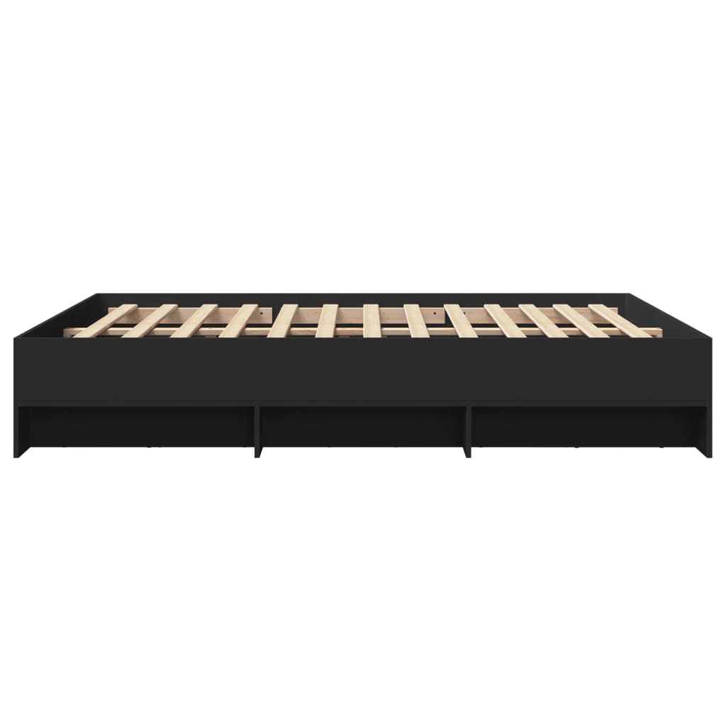 vidaXL Cadru de pat fără saltea Negru 160x200cm Lemn prelucrat