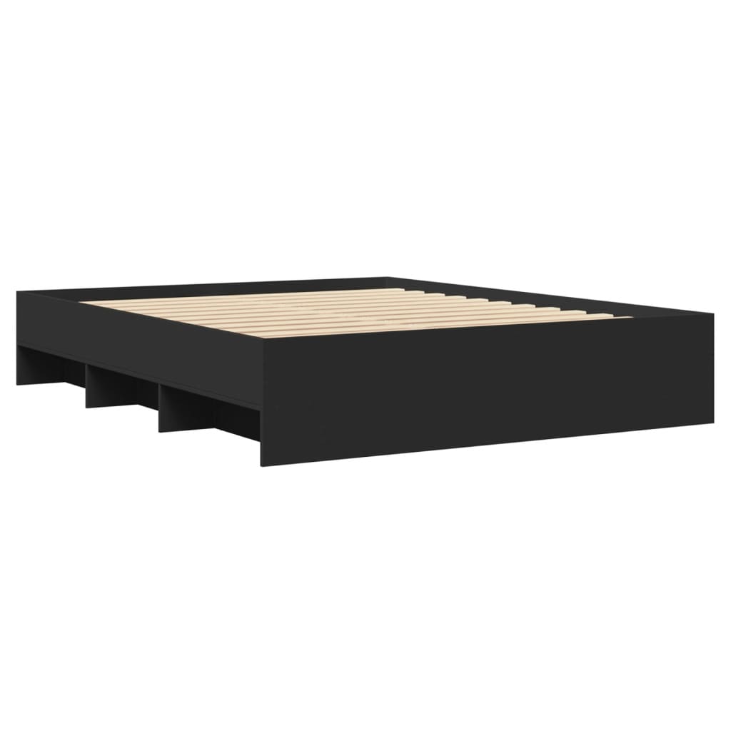 vidaXL Cadru de pat fără saltea Negru 160x200cm Lemn prelucrat