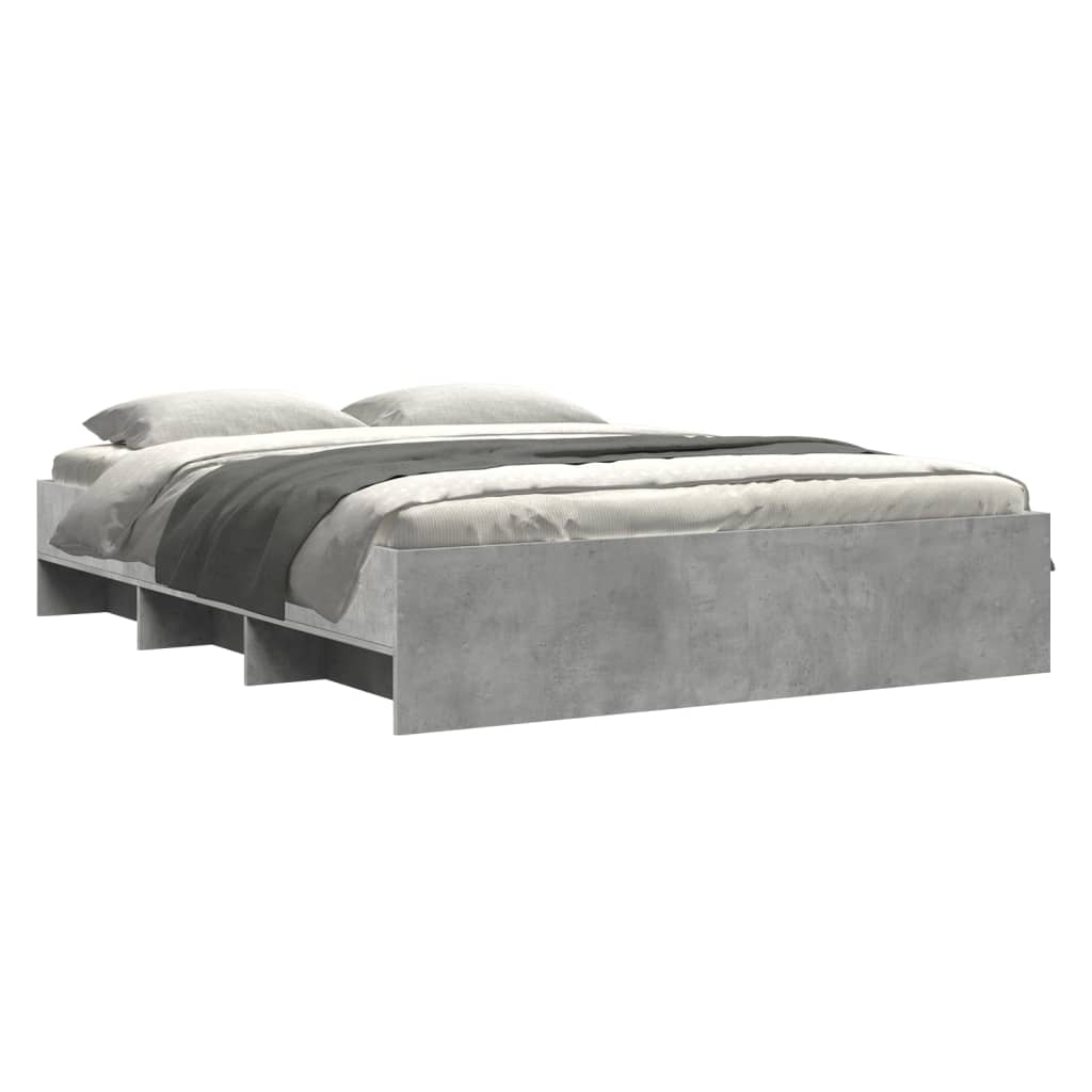 vidaXL Cadru de pat fără saltea Gri beton 160x200cm Lemn prelucrat vidaXL Cadru de pat fără saltea Gri beton 160x200cm Lemn prelucrat