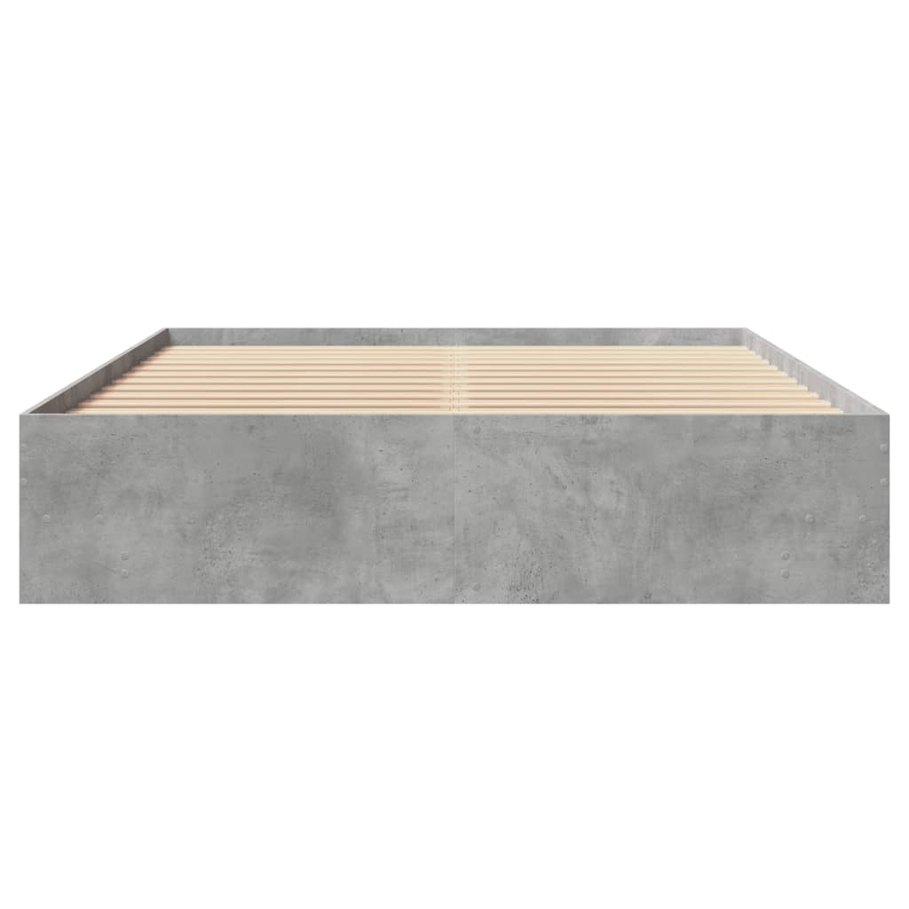 vidaXL Cadru de pat fără saltea Gri beton 160x200cm Lemn prelucrat vidaXL Cadru de pat fără saltea Gri beton 160x200cm Lemn prelucrat