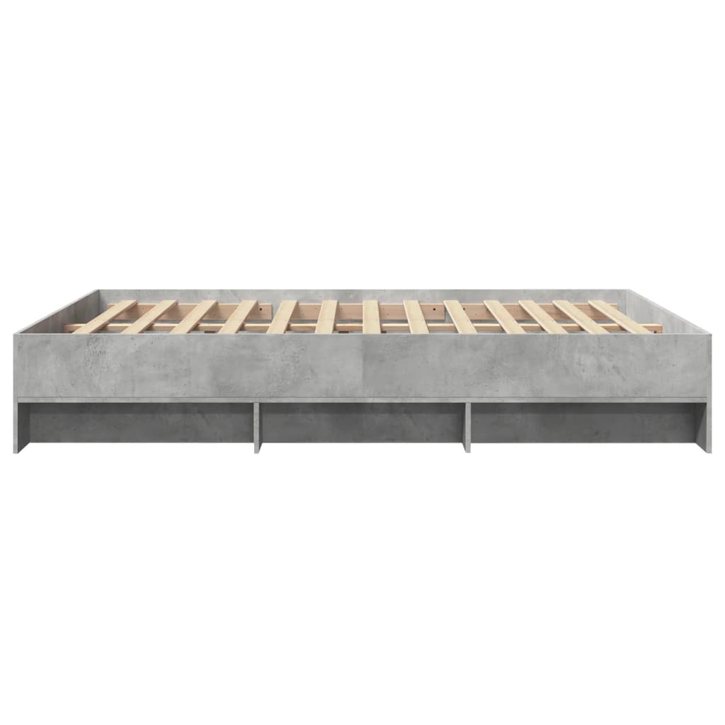 vidaXL Cadru de pat fără saltea Gri beton 160x200cm Lemn prelucrat vidaXL Cadru de pat fără saltea Gri beton 160x200cm Lemn prelucrat