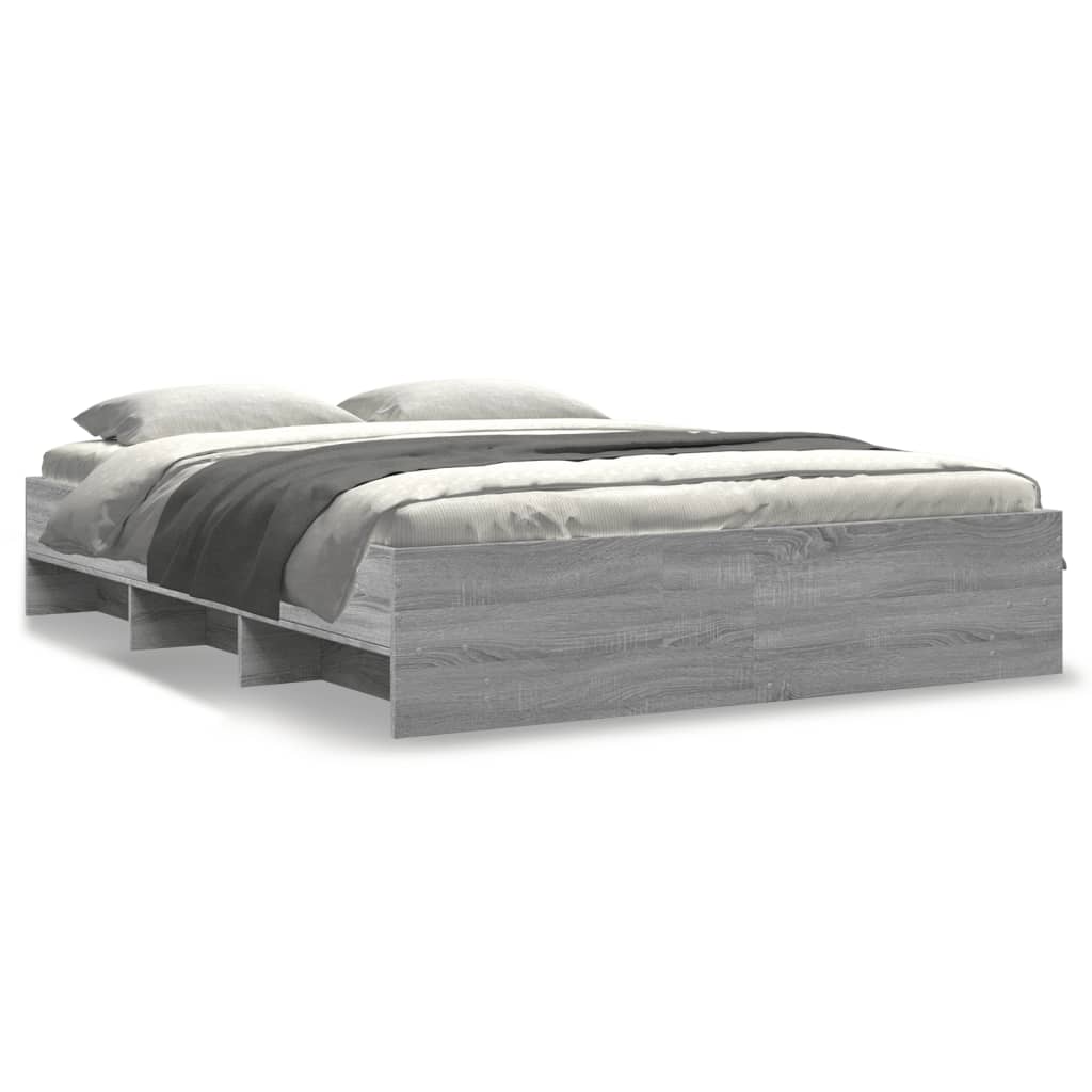 vidaXL Cadru de pat fără saltea Gri Sonoma 160x200cm lemn prelucrat
