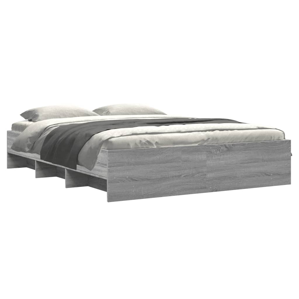vidaXL Cadru de pat fără saltea Gri Sonoma 160x200cm lemn prelucrat