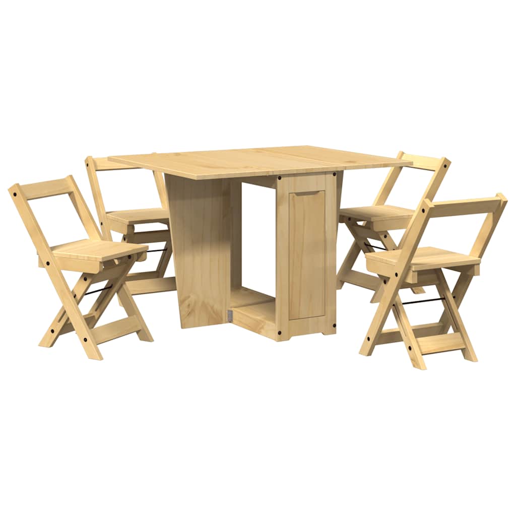 vidaXL Set mobilier tip fluture Corona, pliabil 5 piese maro lemn pin vidaXL Set mobilier tip fluture Corona, pliabil 5 piese maro lemn pin