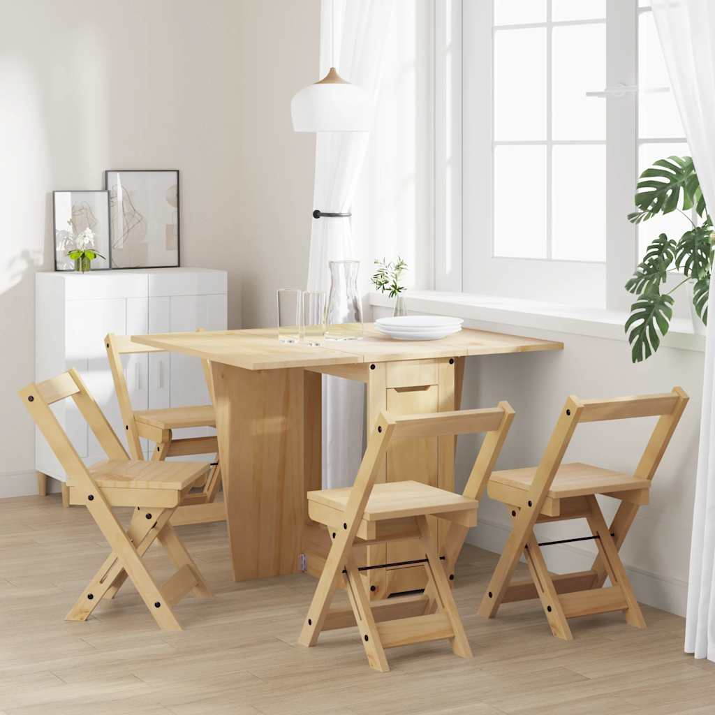 vidaXL Set mobilier tip fluture Corona, pliabil 5 piese maro lemn pin vidaXL Set mobilier tip fluture Corona, pliabil 5 piese maro lemn pin