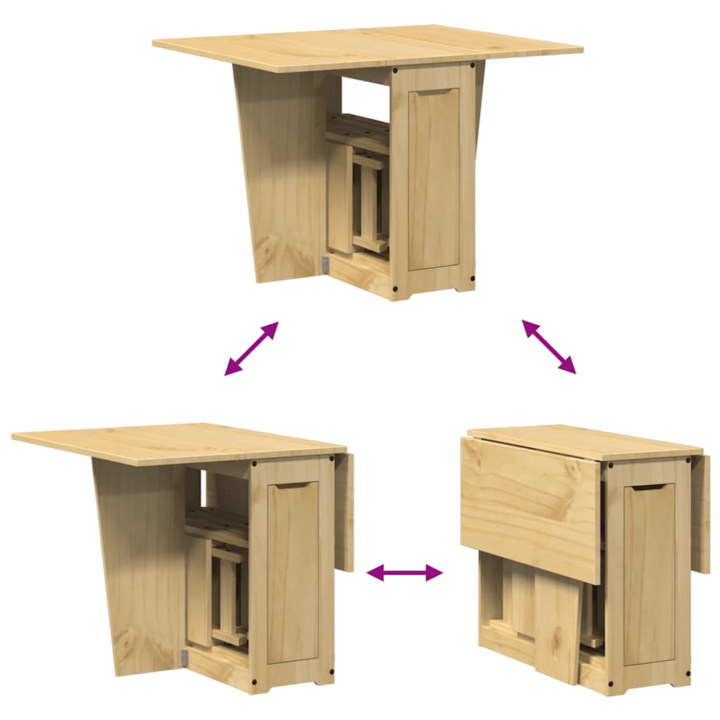 vidaXL Set mobilier tip fluture Corona, pliabil 5 piese maro lemn pin vidaXL Set mobilier tip fluture Corona, pliabil 5 piese maro lemn pin