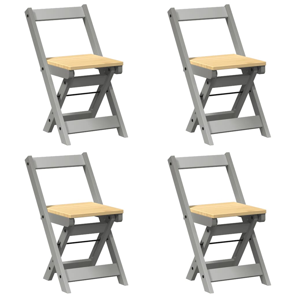 vidaXL Set mobilier tip fluture Corona, pliabil 5 piese gri lemn pin vidaXL Set mobilier tip fluture Corona, pliabil 5 piese gri lemn pin