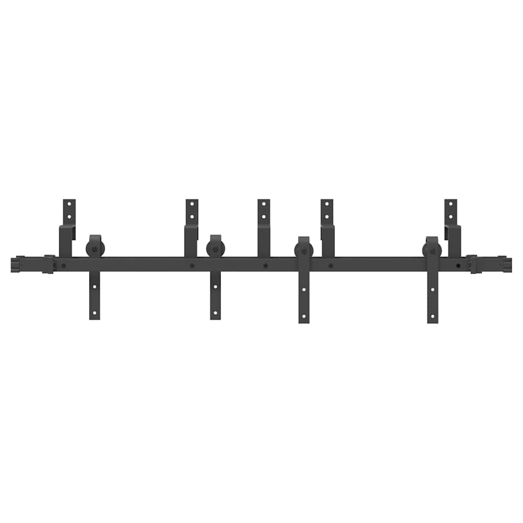 vidaXL Set feronerie pentru uși glisante, negru, 152,5 cm, oțel