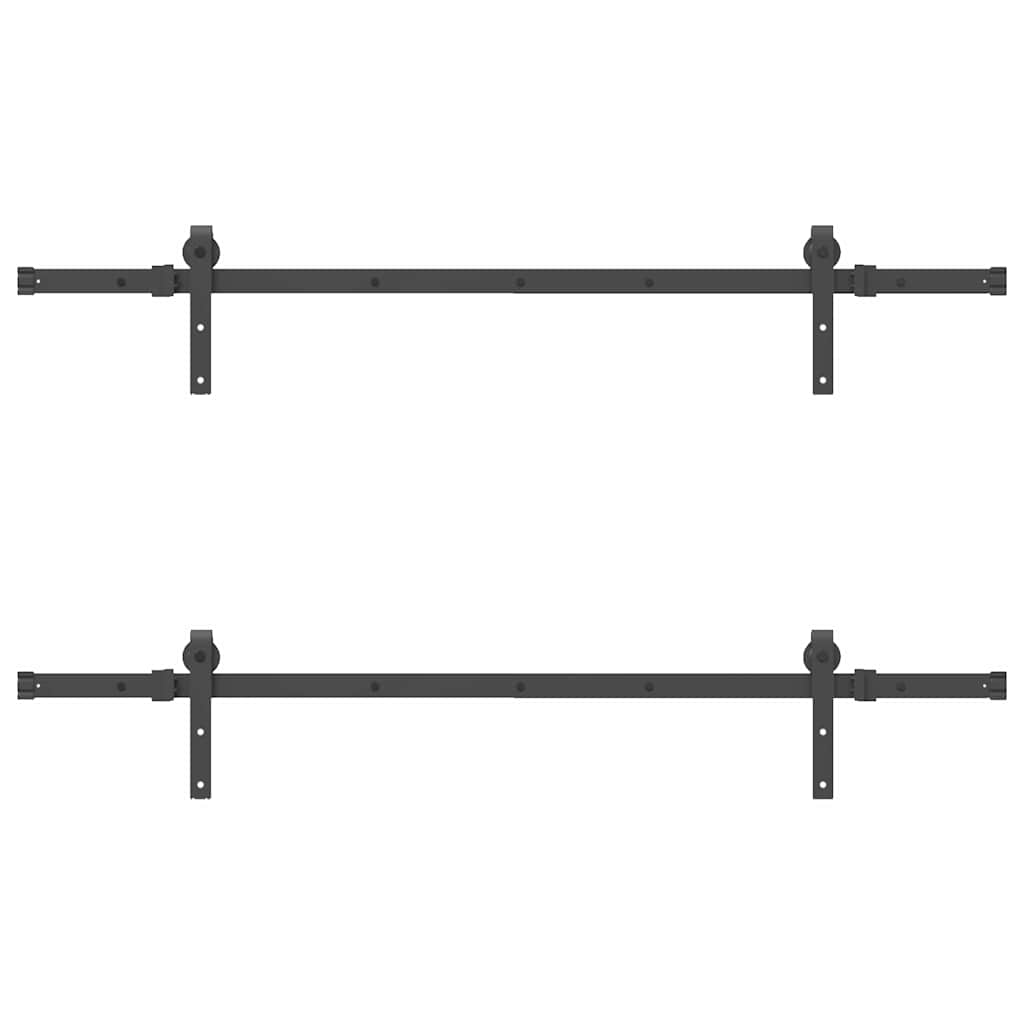 vidaXL Set feronerie pentru uși glisante, negru, 152,5 cm, oțel
