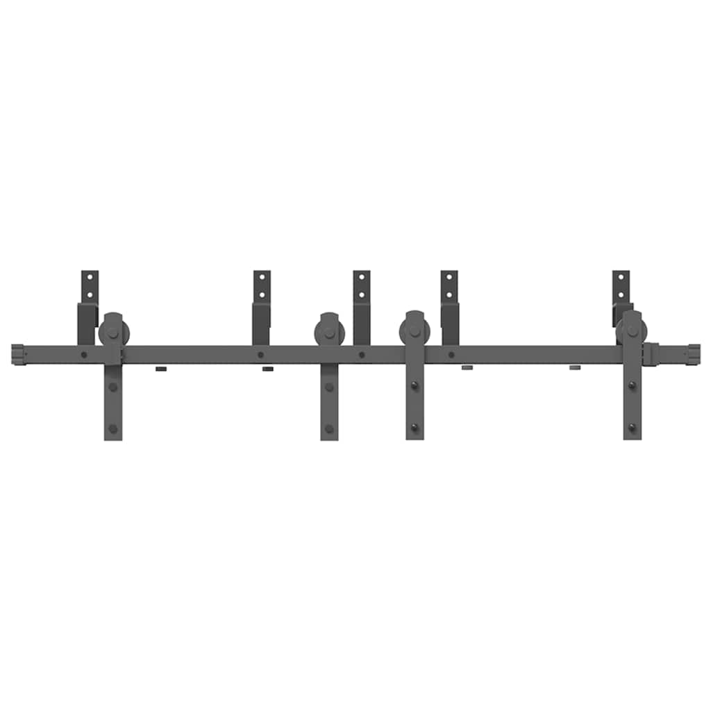 vidaXL Set feronerie pentru uși glisante, negru, 152,5 cm, oțel