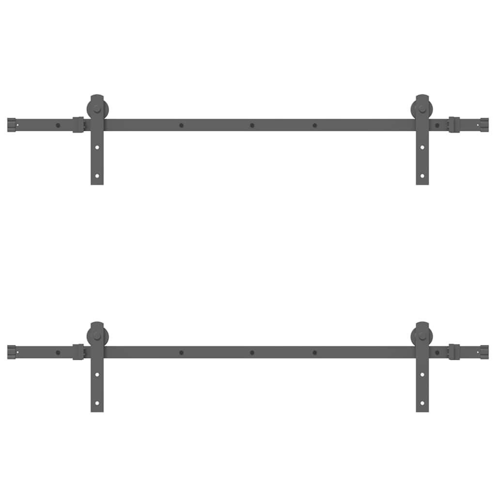 vidaXL Set feronerie pentru uși glisante, negru, 152,5 cm, oțel